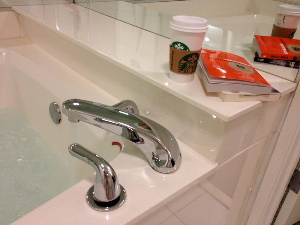 Bath with chocolate and Starbucks